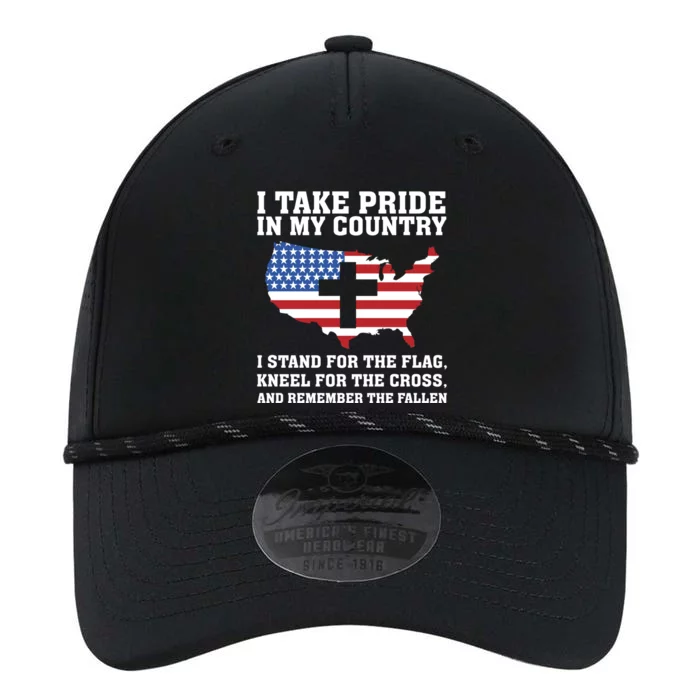 I Take Pride In My Country I Stand For The Flag American Gift Performance The Dyno Cap