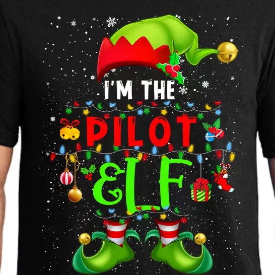 Im The Pilot Elf Christmas Ornats Costume Elf Lover Gift Pajama Set