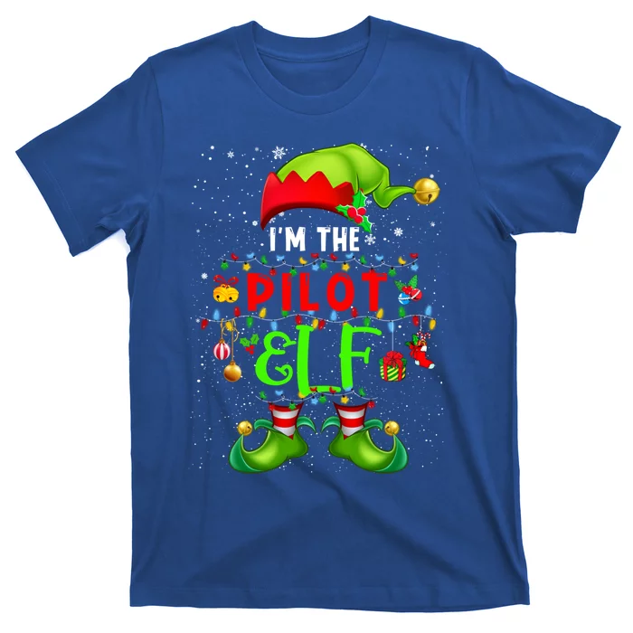 Im The Pilot Elf Christmas Ornats Costume Elf Lover Gift T-Shirt