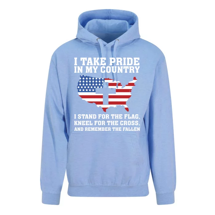 I Take Pride In My Country I Stand For The Flag American Meaningful Gift Unisex Surf Hoodie