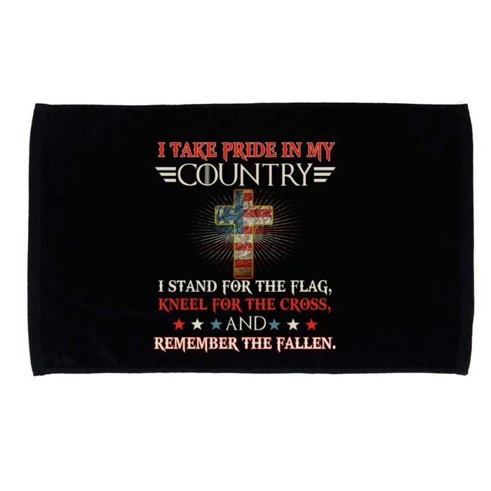 I Take Pride In My Country I Stand For The Flag Kneel Gift Microfiber Hand Towel