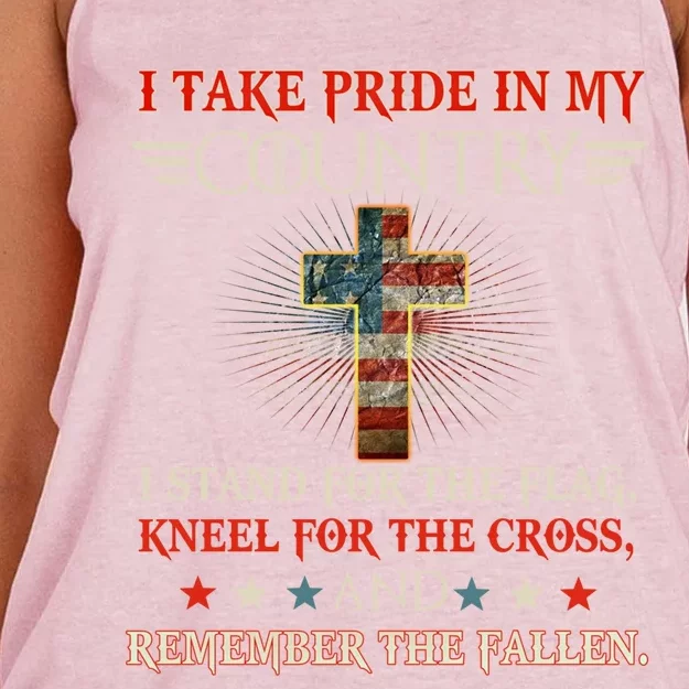 I Take Pride In My Country I Stand For The Flag Kneel Gift Women's Knotted Racerback Tank