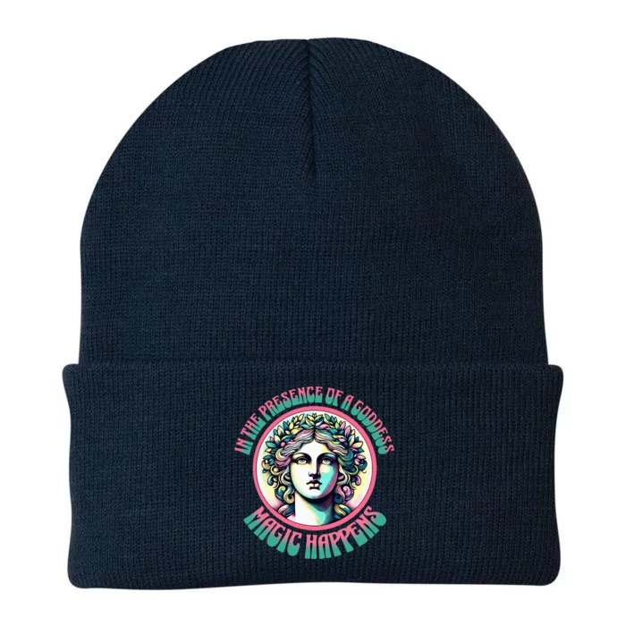 In The Presence Of A Goddess Magic Happens Goddess Vibes Knit Cap Winter Beanie