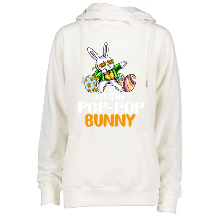 I'm The Pop Pop Bunny Happy Easter Day Cute Gift Womens Funnel Neck Pullover Hood