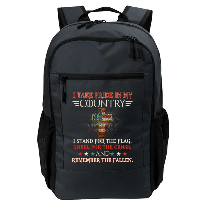 I Take Pride In My Country I Stand For The Flag Kneel Gift Daily Commute Backpack