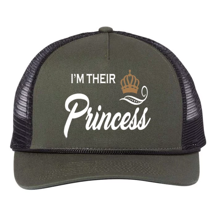 I'm Their Princess Funny Couple Matching Family Meaningful Gift Retro Rope Trucker Hat Cap