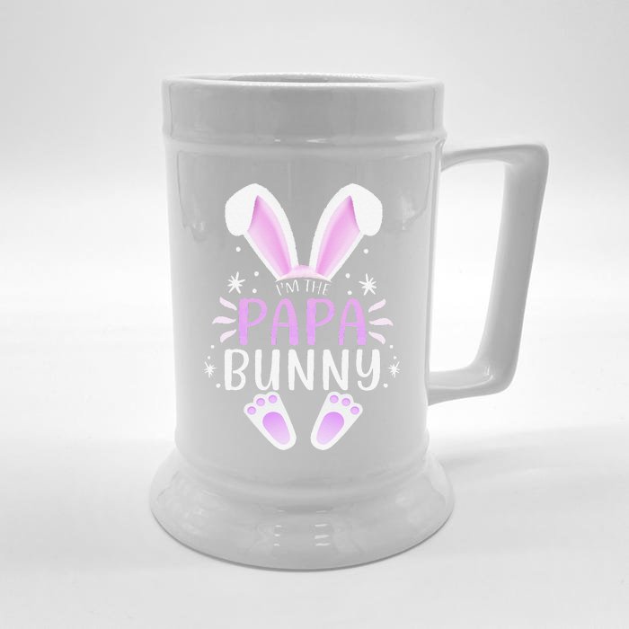 Im The Papa Bunny Easter Day Father Family Matching Outfit Front & Back Beer Stein