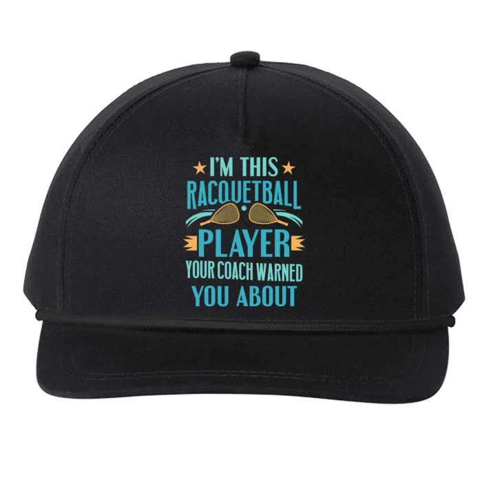 Im the Racquetball Legend youve never heard of Racquetball Snapback Five-Panel Rope Hat