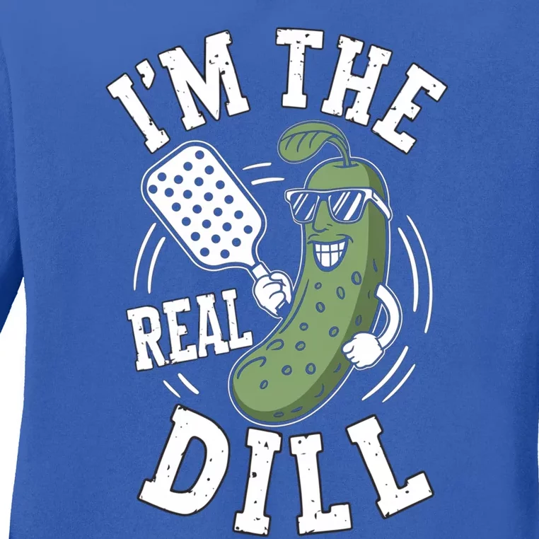 IM The Real Dill Pickleball Pickle Gift Ladies Long Sleeve Shirt