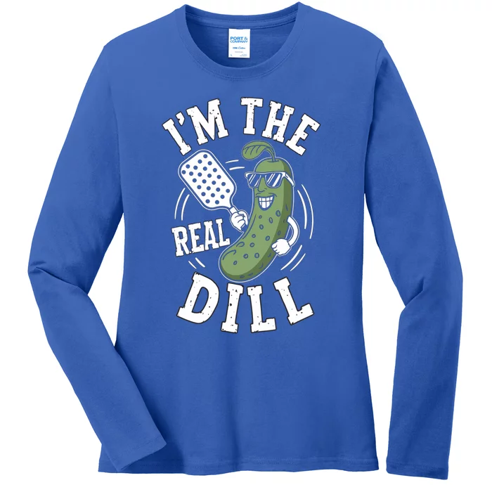 IM The Real Dill Pickleball Pickle Gift Ladies Long Sleeve Shirt