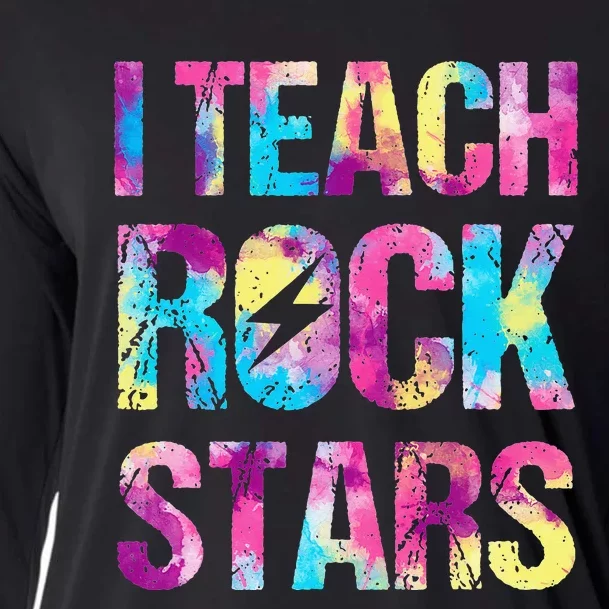 I Teach Rockstars Funny Music Teacher Back to School Cooling Performance Long Sleeve Crew