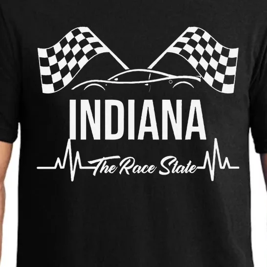 Indiana The Race State S Heart Rate And Checkered Flag Pajama Set