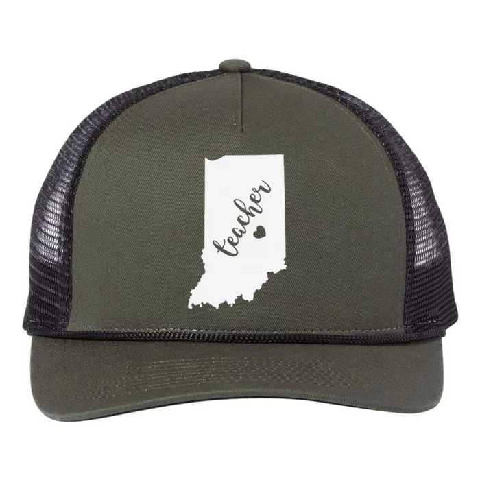 Indiana Teacher Red For Ed Public School Retro Rope Trucker Hat Cap