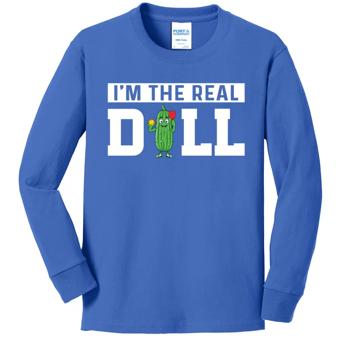 IM The Real Dill Funny Pickleball Funny Paddleball Meaningful Gift Kids Long Sleeve Shirt