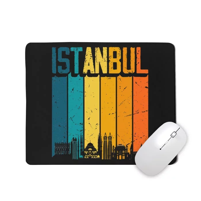 Istanbul Turkey Retro Vintage Sunset Skyline Istanbul Mousepad