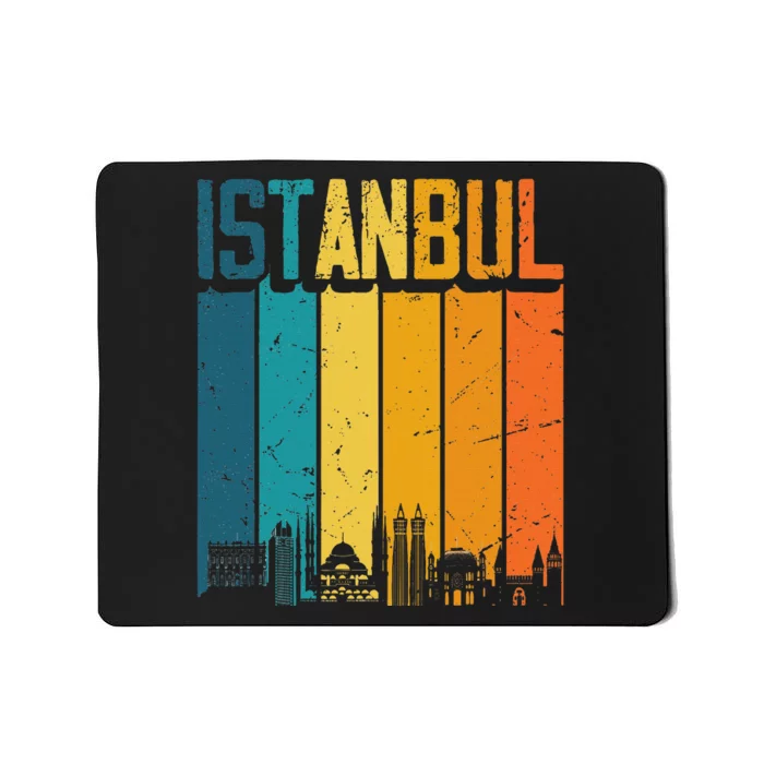 Istanbul Turkey Retro Vintage Sunset Skyline Istanbul Mousepad