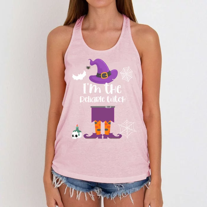 Im The Reliable Witch Halloween Matching Group Costume Gift Women's Knotted Racerback Tank