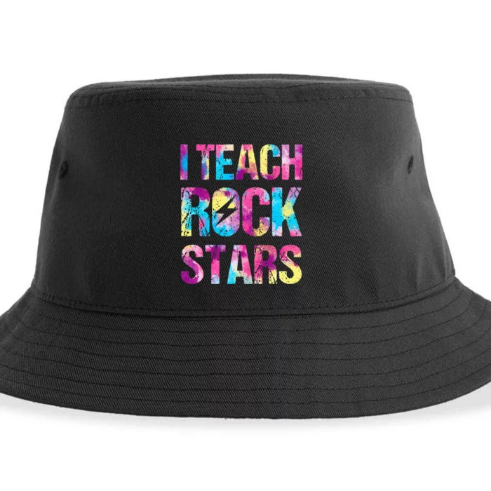 I Teach Rockstars Funny Music Teacher Back To School Sustainable Bucket Hat