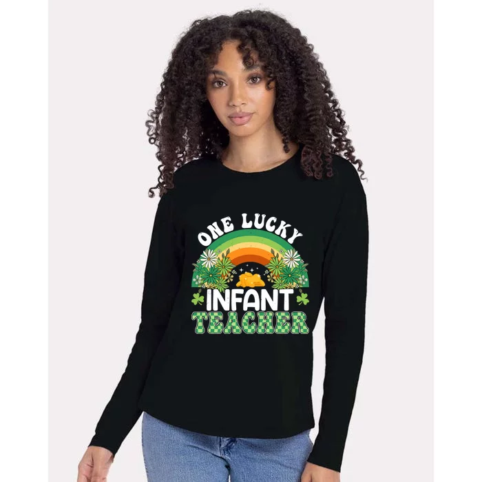 Infant Teacher Rainbow Saint Patricks Day One Lucky Teacher Gift Womens Cotton Relaxed Long Sleeve T-Shirt