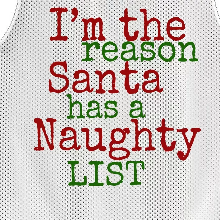 Im The Reason Santa Has A Naughty List Funny Holiday Mesh Reversible Basketball Jersey Tank