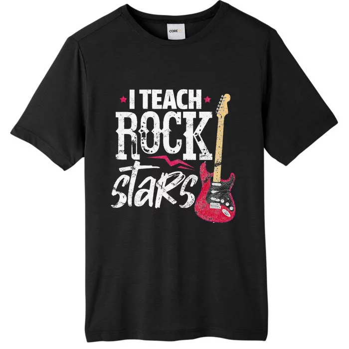 I Teach Rock Stars Funny Music Teacher Guitar Player ChromaSoft Performance T-Shirt