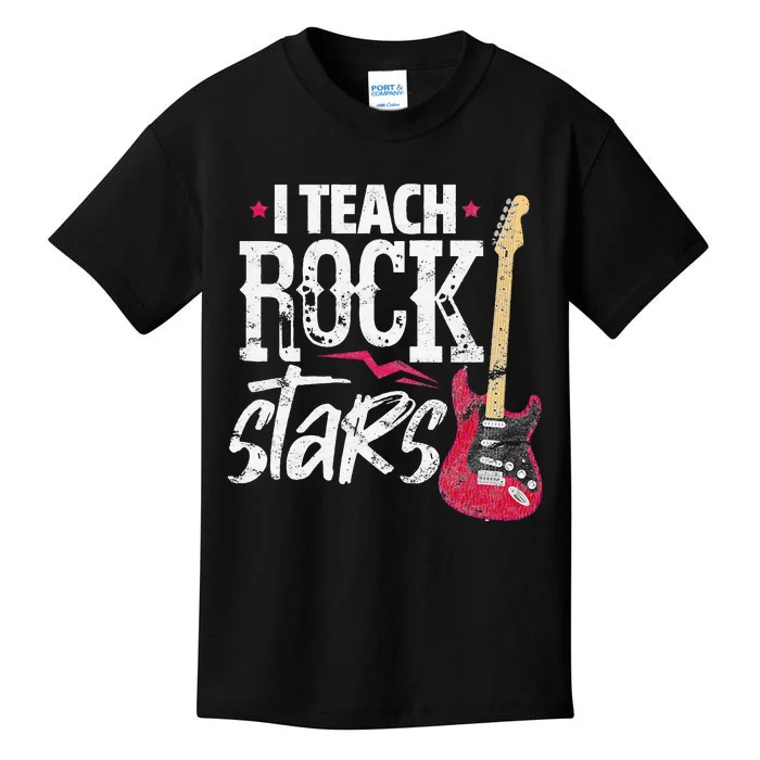 I Teach Rock Stars Funny Music Teacher Guitar Player Kids T-Shirt