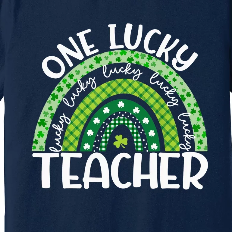 Irish Teacher Rainbow St Patricks Day One Lucky Teacher Premium T-Shirt