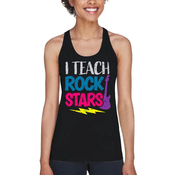 I Teach Rockstars Orchestra Music Teacher Back To School Women's Racerback Tank