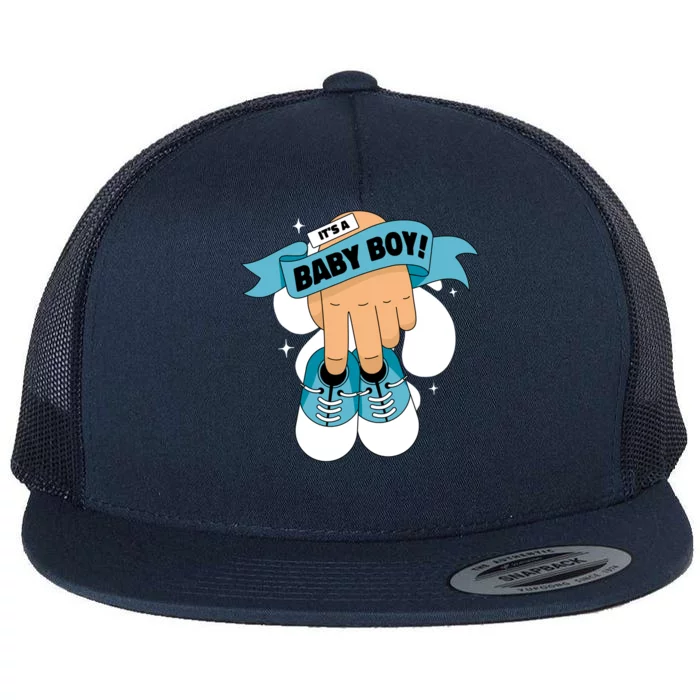 It's A Baby Boy! Flat Bill Trucker Hat