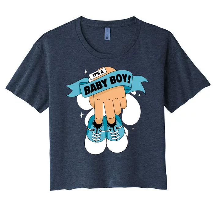 It's A Baby Boy! Women's Crop Top Tee