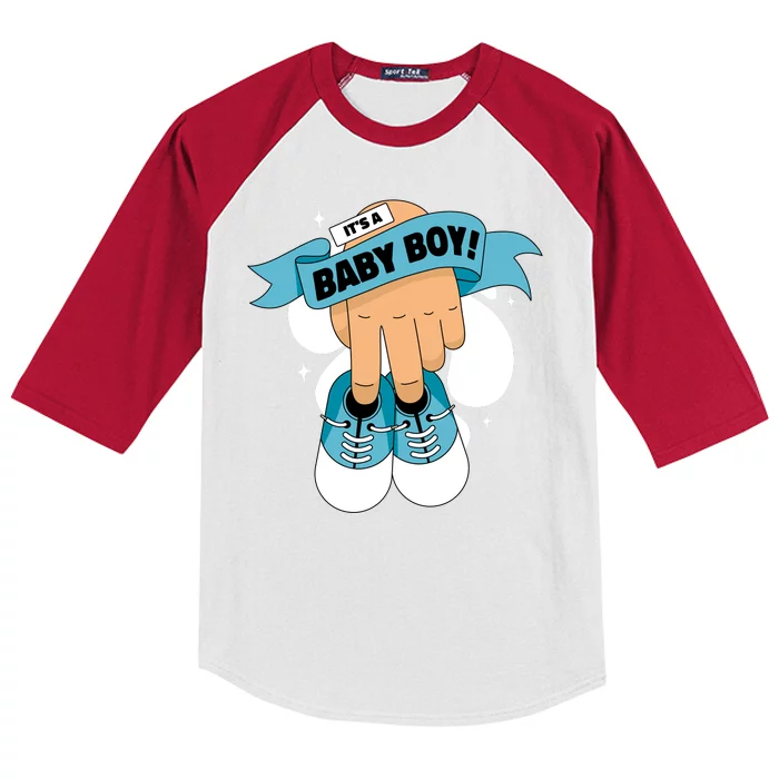 It's A Baby Boy! Kids Colorblock Raglan Jersey