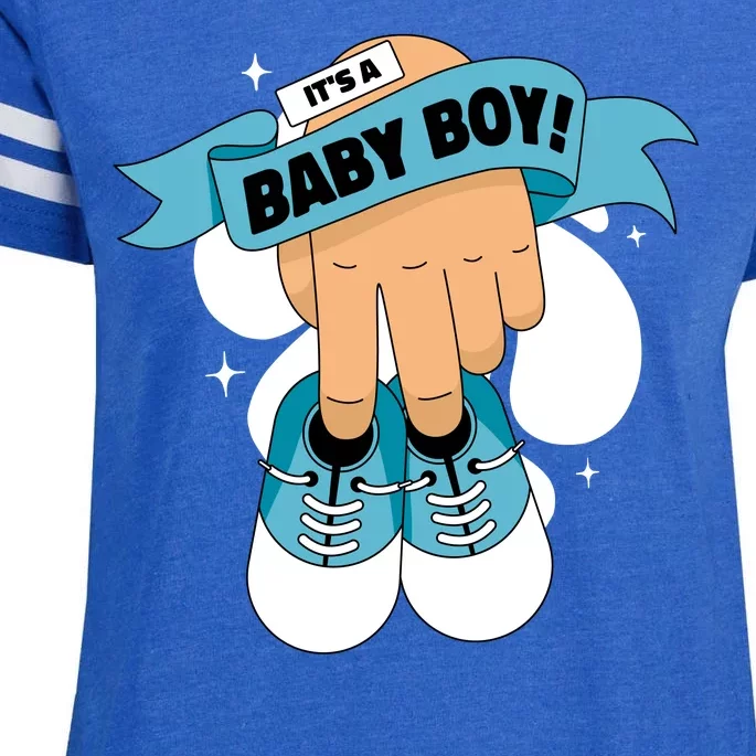 It's A Baby Boy! Enza Ladies Jersey Football T-Shirt