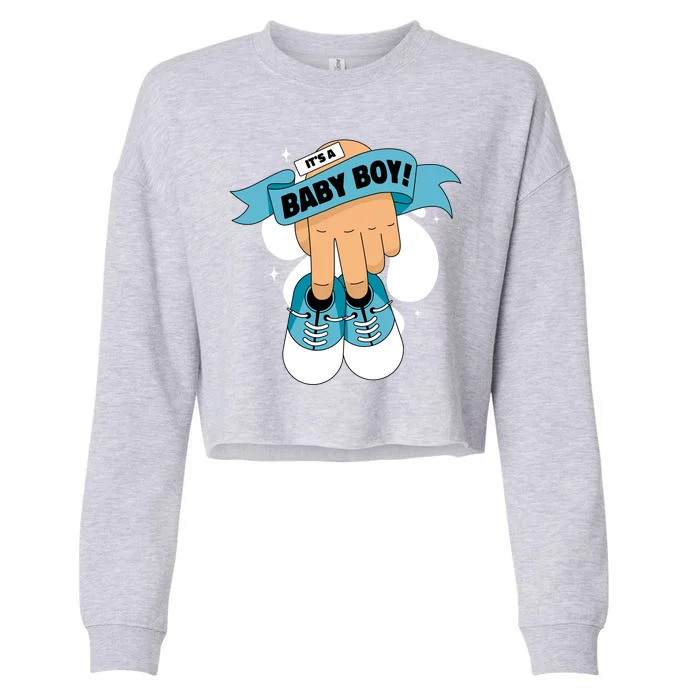 It's A Baby Boy! Cropped Pullover Crew