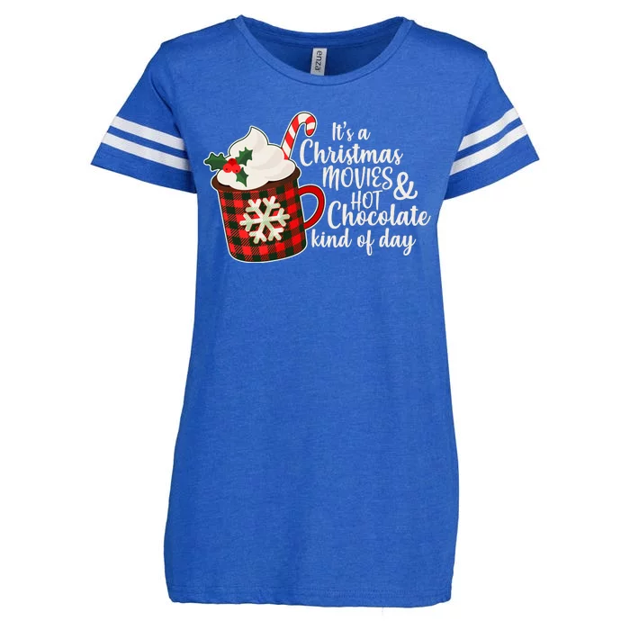 It's A Christmas Movies And Hot Chocolate Kind Of Day Enza Ladies Jersey Football T-Shirt