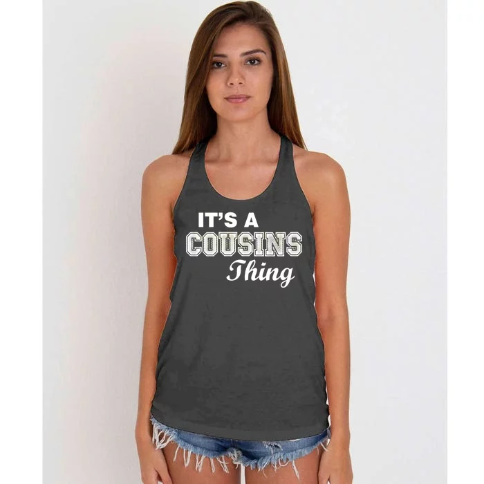 It's A Cousins Thing Women's Knotted Racerback Tank