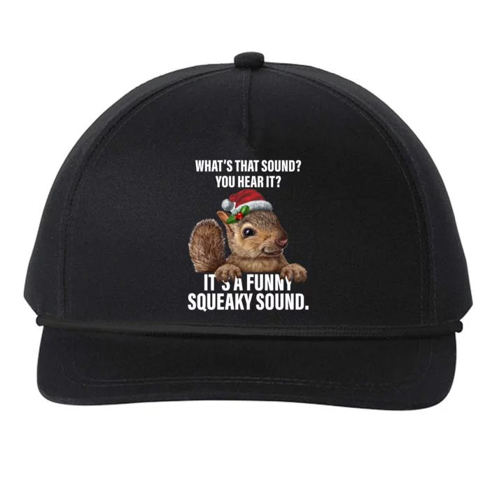 It's A Funny Squeaky Sound Christmas Squirrel Snapback Five-Panel Rope Hat