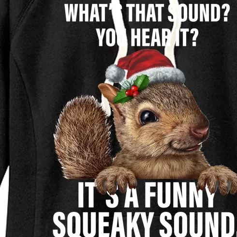 It's A Funny Squeaky Sound Christmas Squirrel Women's Fleece Hoodie