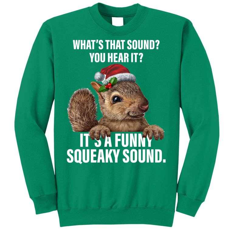 It's A Funny Squeaky Sound Christmas Squirrel Sweatshirt
