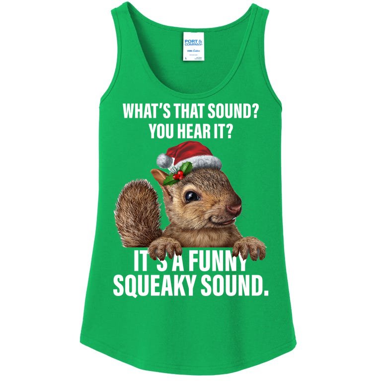 It's A Funny Squeaky Sound Christmas Squirrel Ladies Essential Tank