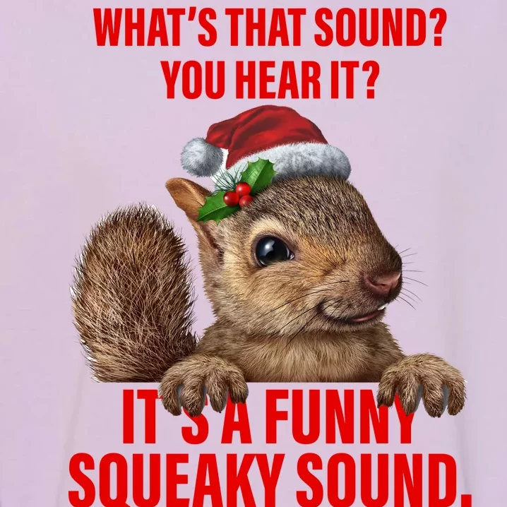 It's A Funny Squeaky Sound Christmas Squirrel Garment-Dyed Sweatshirt