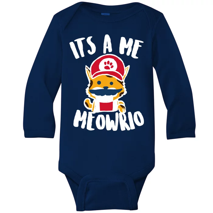 It's A Me Meowrio Baby Long Sleeve Bodysuit