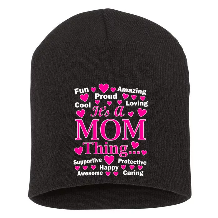 It's A Mom Thing Short Acrylic Beanie