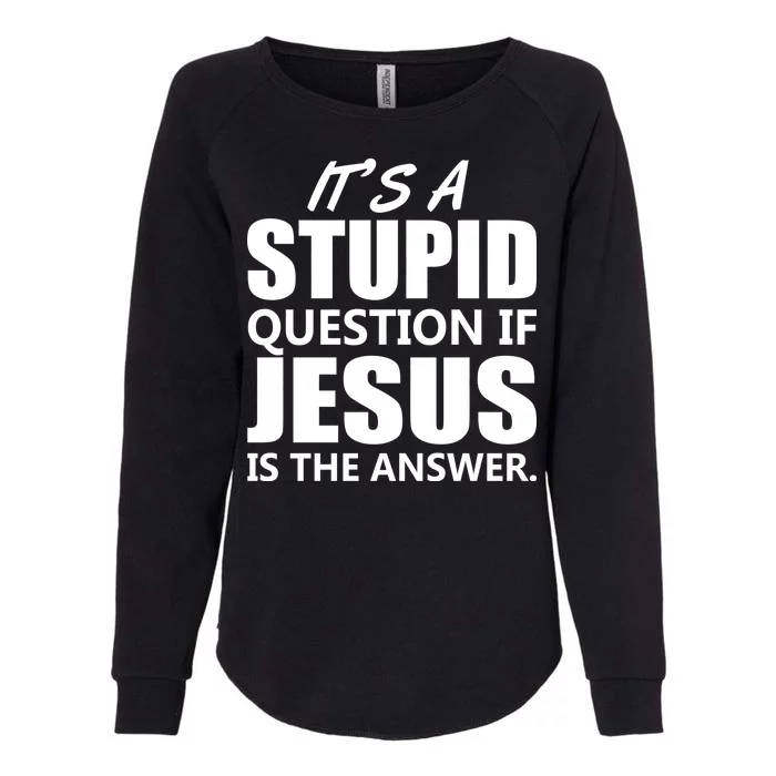 It's A Stupid Question If Jesus Is The Answer Womens California Wash Sweatshirt