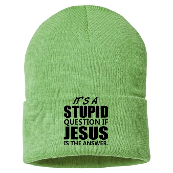 It's A Stupid Question If Jesus Is The Answer Sustainable Knit Beanie