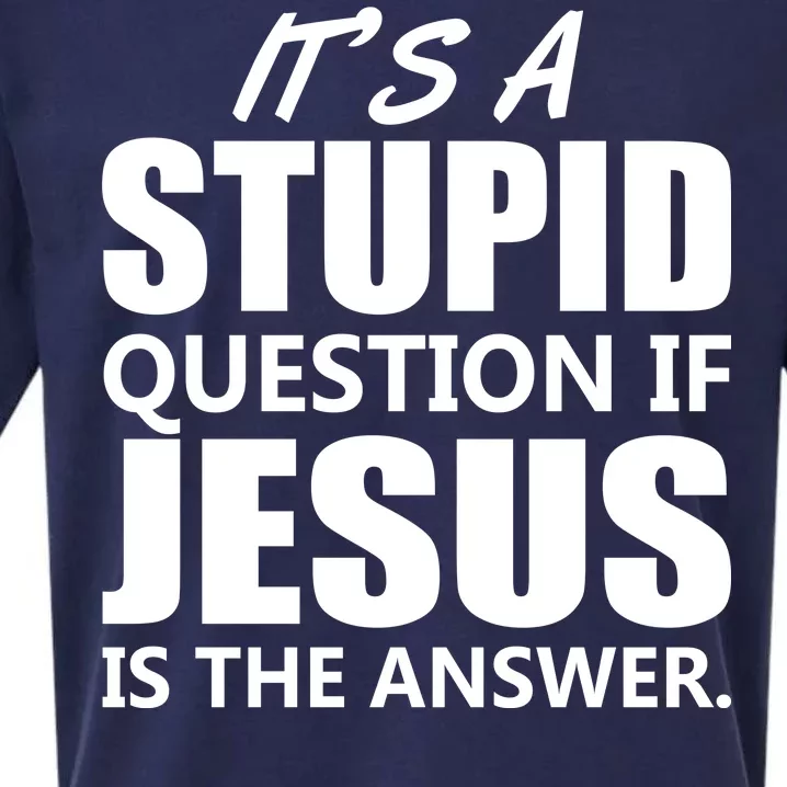 It's A Stupid Question If Jesus Is The Answer Sueded Cloud Jersey T-Shirt