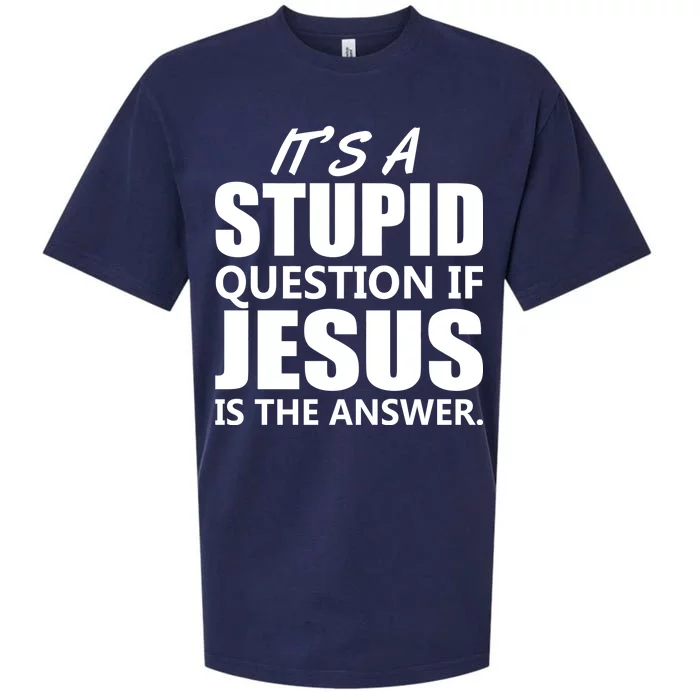 It's A Stupid Question If Jesus Is The Answer Sueded Cloud Jersey T-Shirt