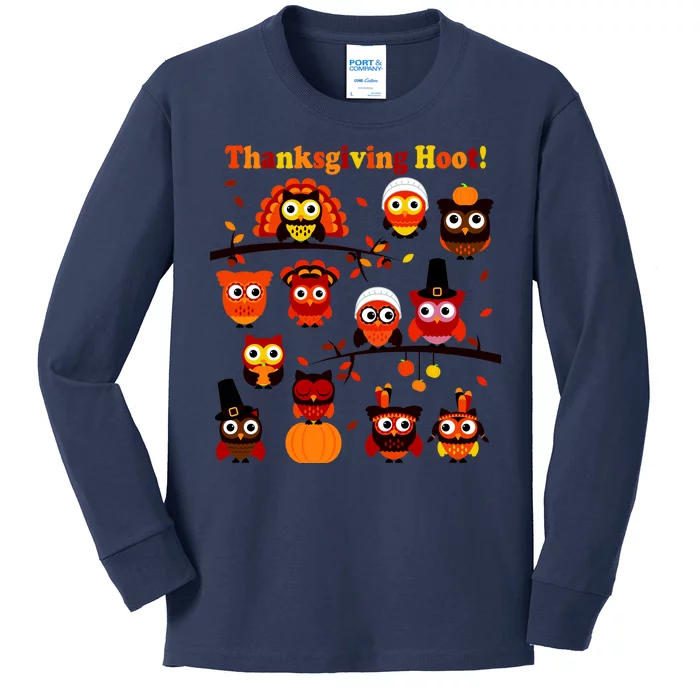 It's a Thanksgiving Hoot Owl Mashup Kids Long Sleeve Shirt