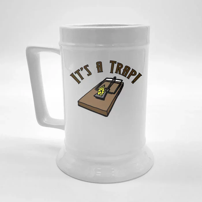 It's A TRAP! Front & Back Beer Stein