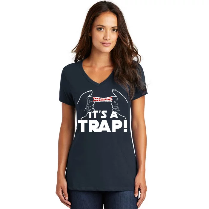 It's A Trap Chinese Finger Trap Women's V-Neck T-Shirt