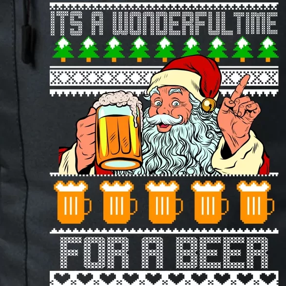 It's A Wonderful Time For A Beer Ugly Christmas Sweater Design Daily Commute Backpack